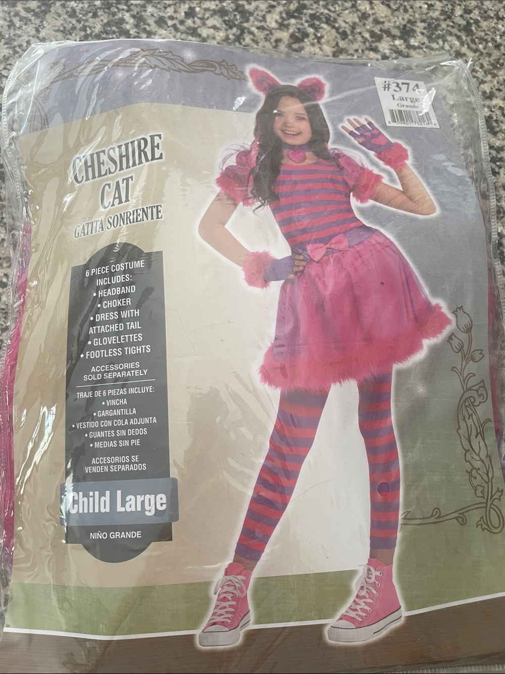 Cheshire Cat Pink Kids Costume - Child Large